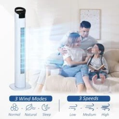 HOMCOM Freestanding Tower Fan 3 Speed - White - 824-017V70 21 HOMCOM Freestanding Tower Fan 3 Speed - White - 824-017V70 -Dimplexs Zone homcom 824 017v70 4