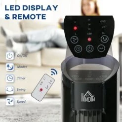 HOMCOM Freestanding Tower Fan 3 Speed - Black - 824-017V70BK -Dimplexs Zone homcom 824 017v70bk 2