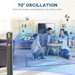 HOMCOM 46" Tower Fan With Ionizer Air Filter - Grey - 824-031V70 -Dimplexs Zone homcom 824 031v70 4