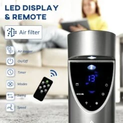 HOMCOM 46" Tower Fan With Ionizer Air Filter - Grey - 824-031V70 -Dimplexs Zone homcom 824 031v70 7