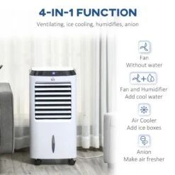 HOMCOM Portable Air Cooler Evaporative - White - 824-037V70 -Dimplexs Zone homcom 824 037v70 4