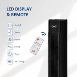 HOMCOM 42" Portable Air Cooler Humidifier - Black - 824-038V70BK -Dimplexs Zone homcom 824 038v70bk 3