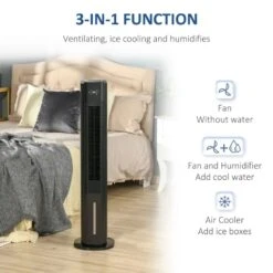 HOMCOM 42" Portable Air Cooler Humidifier - Black - 824-038V70BK -Dimplexs Zone homcom 824 038v70bk 5