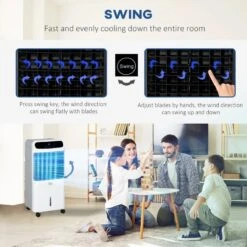 HOMCOM 32" Mobile Air Cooler Evaporative - White - 824-041V70 -Dimplexs Zone homcom 824 041v70 7