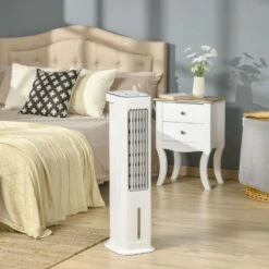 HOMCOM Evaporative Air Cooler Oscillating Fan - White - 824-042V70