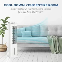 HOMCOM Evaporative Air Cooler Oscillating Fan - White - 824-042V70 -Dimplexs Zone homcom 824 042v70 4