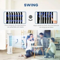 HOMCOM Evaporative Air Cooler Oscillating Fan - White - 824-042V70 -Dimplexs Zone homcom 824 042v70 7