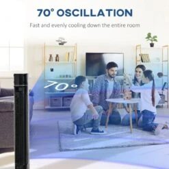 HOMCOM 47" Anion Tower Fan With 3 Speed - Black - 824-044V70 -Dimplexs Zone homcom 824 044v70 3