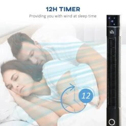 HOMCOM 47" Anion Tower Fan With 3 Speed - Black - 824-044V70 -Dimplexs Zone homcom 824 044v70 4