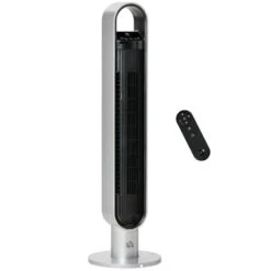 HOMCOM 39" Anion Freestanding Tower Fan With Oscillating 3 Speed - Silver - 824-046V70SR -Dimplexs Zone homcom 824 046v70sr 1 1