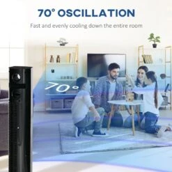 HOMCOM 38" Freestanding Tower Fan - Black - 824-050V70BK -Dimplexs Zone homcom 824 050v70bk 5