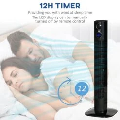 HOMCOM 38" Freestanding Tower Fan - Black - 824-050V70BK -Dimplexs Zone homcom 824 050v70bk 8