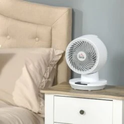 HOMCOM 28cm Electric Table Desk Fan With 3 Speed - White - 824-058V70WT -Dimplexs Zone homcom 824 058v70wt 1