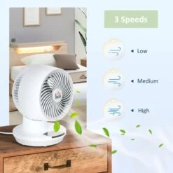 HOMCOM 28cm Electric Table Desk Fan With 3 Speed - White - 824-058V70WT -Dimplexs Zone homcom 824 058v70wt 3