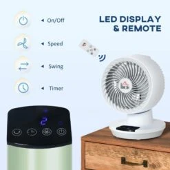 HOMCOM 28cm Electric Table Desk Fan With 3 Speed - White - 824-058V70WT -Dimplexs Zone homcom 824 058v70wt 5