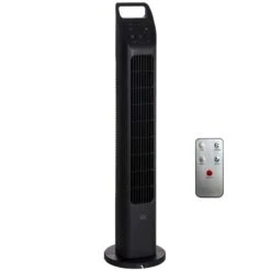 HOMCOM Oscillating Tower Fan With Remote Control - Black - 824-065V70BK -Dimplexs Zone homcom 824 065v70bk