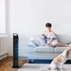 HOMCOM Oscillating Tower Fan With Remote Control - Black - 824-065V70BK -Dimplexs Zone homcom 824 065v70bk 1