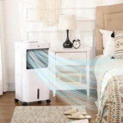 HOMCOM Mobile Air Cooler Fan With 15L Water Tank - White - 824-066V70CW -Dimplexs Zone homcom 824 066v70cw 1