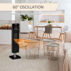 HOMCOM Oscillating Tower Heater With Remote Control - Black - 820-250V70 -Dimplexs Zone icae2217dc341ba06.jpg