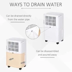 HOMCOM 10L Portable Dehumidifier With 24h Timer - White - 821-011 -Dimplexs Zone ijh81717dc48b4edb.jpg
