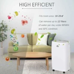 HOMCOM 12L Portable Dehumidifier With 24h Timer - White - 821-010V70WT -Dimplexs Zone in094218a1840d843.jpg