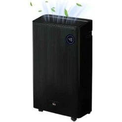 HOMCOM 16L Portable Dehumidifier With Air Purifier Filter - Black - 821-024V70BK -Dimplexs Zone iumdb318a695d2469.jpg