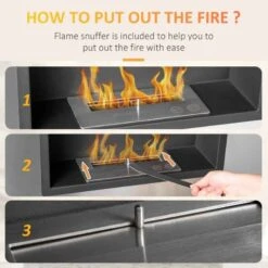 HOMCOM Wall Mounted Bioethanol Stove Fire - Silver - 820-328V00SR -Dimplexs Zone iym88c182668e6311.jpg