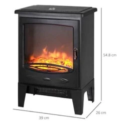 HOMCOM Electric Stove Fire Heater - Black - 820-164 -Dimplexs Zone jclf6718b00db3cf8.jpg