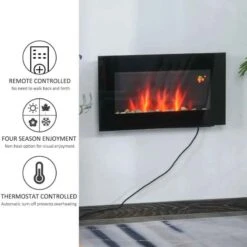 HOMCOM Electric Wall Mounted Fire - Black - 820-175 15 HOMCOM Electric Wall Mounted Fire - Black - 820-175 -Dimplexs Zone jqxf3917dc20a71cf.jpg