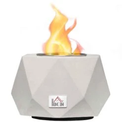 HOMCOM Tabletop Bioethanol Fire - Angular - Grey - 820-331V00GY -Dimplexs Zone k2edaa182d7da457d.jpg
