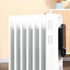 HOMCOM Oil Filled Electric Radiator - 7 Fin - White - 820-260V70