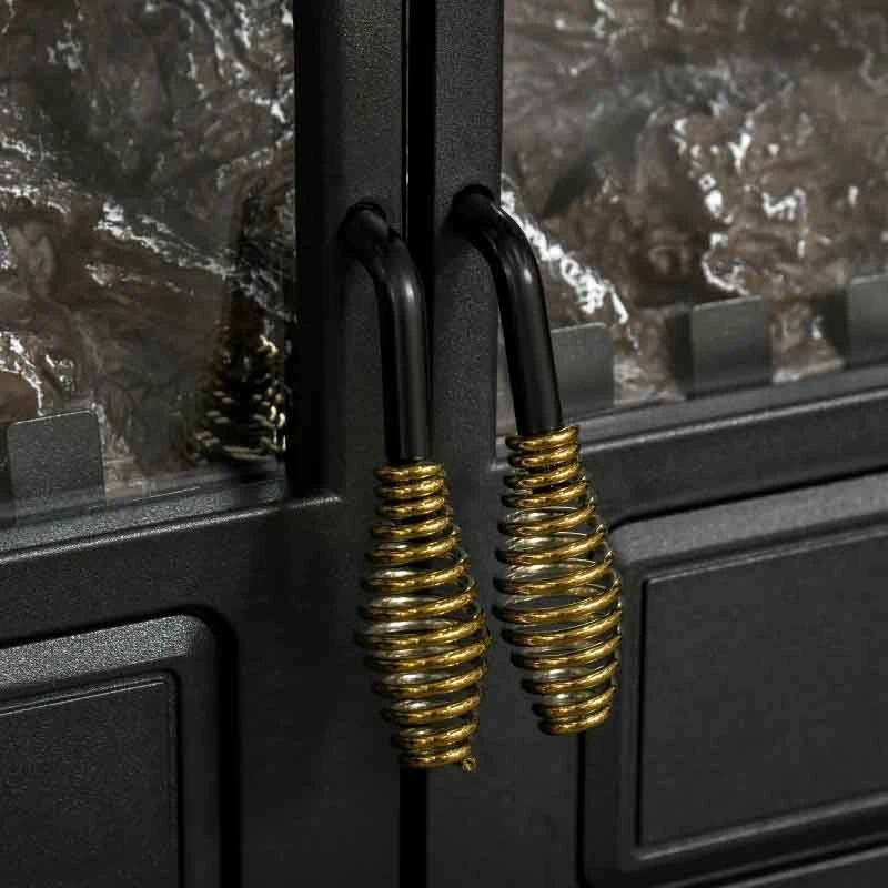 HOMCOM Two Door Electric Fireplace Heater - Black - 820-217V70 7 HOMCOM Two Door Electric Fireplace Heater - Black - 820-217V70 - Image 5