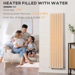 HOMCOM Vertical Water Filled Double Panel Radiator - 456x1800mm White - 820-316V00WT -Dimplexs Zone lfda09182d2b3ed94.jpg