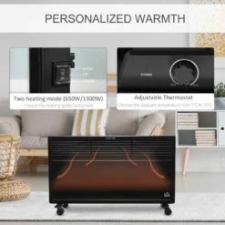 HOMCOM Portable Electric Convector Radiator - Black - 820-270BK -Dimplexs Zone ll86f117dc3af9289.jpg