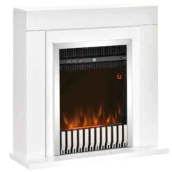 HOMCOM Electric Fire & Fireplace Suite With Remote - White - 820-194V70 -Dimplexs Zone lvp98a17ea4b8a066.jpg