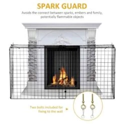 HOMCOM Extendable Safety Fireguard Screen - Black - 02-0160 -Dimplexs Zone m4x88c17e76e8a4fa.jpg