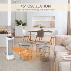 HOMCOM 45° Oscillating Electric Tower Heater - White - 820-248 -Dimplexs Zone m8445017dc19c9094.jpg