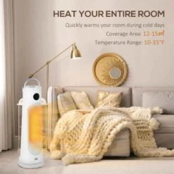 HOMCOM Oscillating Portable Electric Tower Heater - White - 820-357V70WT -Dimplexs Zone mcueea18a45be515f.jpg