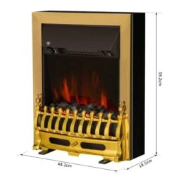 HOMCOM Electric Fireplace With LED Flame - Gold - 820-042 -Dimplexs Zone mmq8cf17dc12734ad.jpg