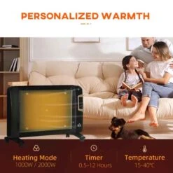 HOMCOM Portable Electric Space Heater - Black - 820-302V70BK -Dimplexs Zone msd88c182d7da45f9.jpg