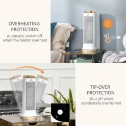 HOMCOM 45° Oscillating Electric Tower Heater - White - 820-248 -Dimplexs Zone mwk49417dc19c9094.jpg