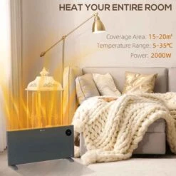 HOMCOM Electric Space Heater - 2000W - Grey - 820-352V71GY -Dimplexs Zone mwpa4118a3c4d733c.jpg