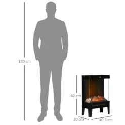 HOMCOM 180° Electric Fireplace Heater - Black - 820-301V70BK -Dimplexs Zone n33a121831ff35048.jpg