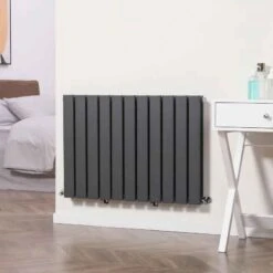 HOMCOM Horizontal Water Filled Double Panel Radiator - 840mm Grey - 820-313V00GY -Dimplexs Zone n526ff182d2b3edfb.jpg