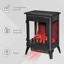 HOMCOM Electric Stove Fire - Black - 820-216 -Dimplexs Zone ne967517dc22f074b.jpg