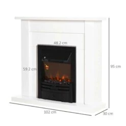 HOMCOM Electric Fire & Fireplace Suite - White - 820-176V70 -Dimplexs Zone nqpa1217ea4b89fe4.jpg