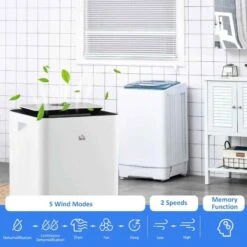 HOMCOM 16L Portable Dehumidifier With Air Purifier Filter - White - 821-028V70WT -Dimplexs Zone nr692b18ab2bfb8dd.jpg