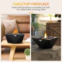 HOMCOM Tabletop Bioethanol Fire - Black - 820-304V00BK -Dimplexs Zone o8ob10188d8788394.jpg