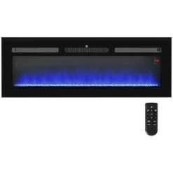 HOMCOM Electric Wall Mounted Fire - 1270mm - Black - 820-345V74BK -Dimplexs Zone ogq7c218a1840d7fd.jpg