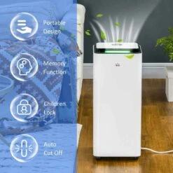 HOMCOM 16L Portable Dehumidifier With Air Purifier Filter - White - 821-028V70WT -Dimplexs Zone omnb8c18ab2bfb8de.jpg
